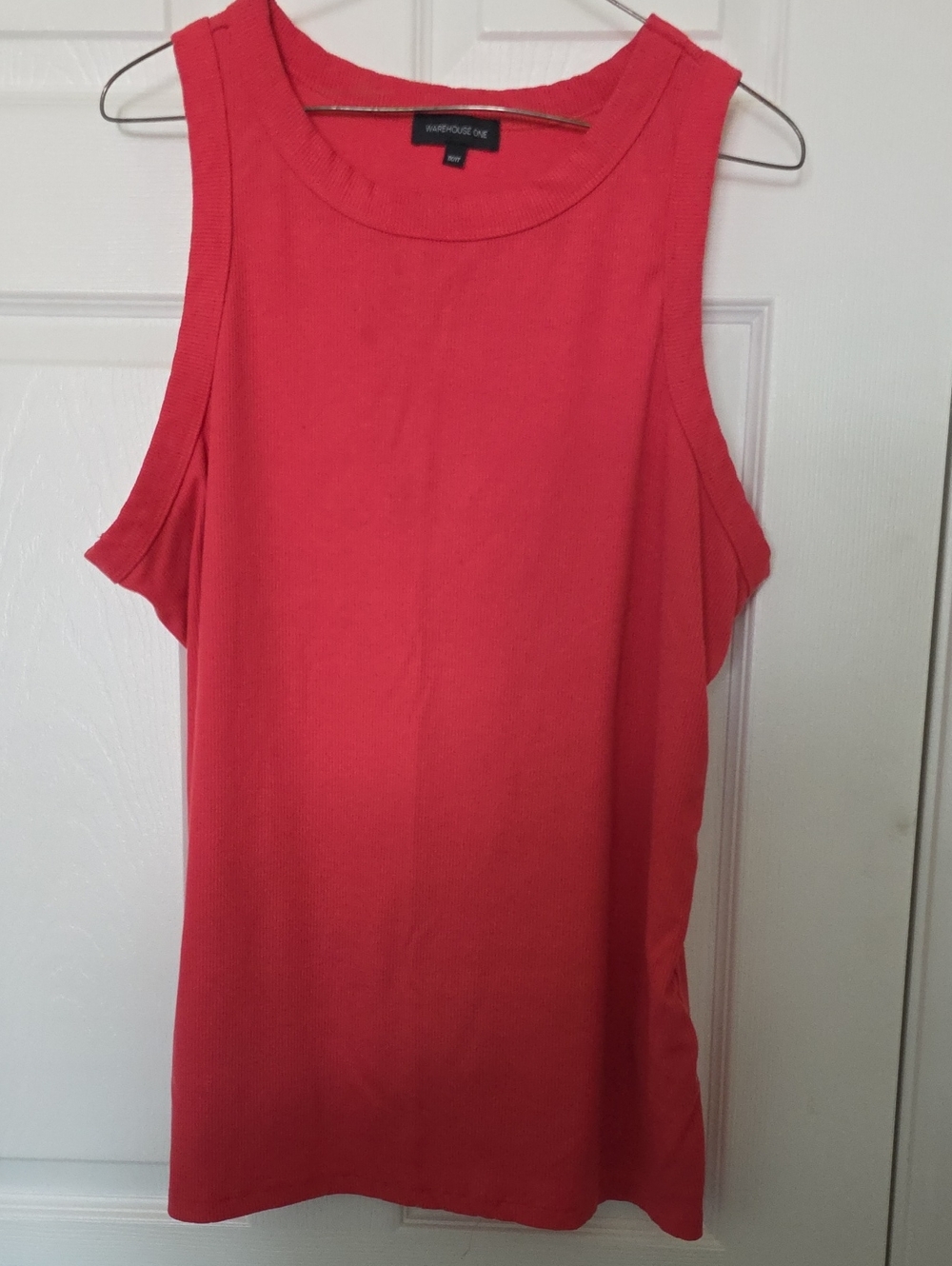 Warehouse One Coral Crewneck Sleeveless Tank